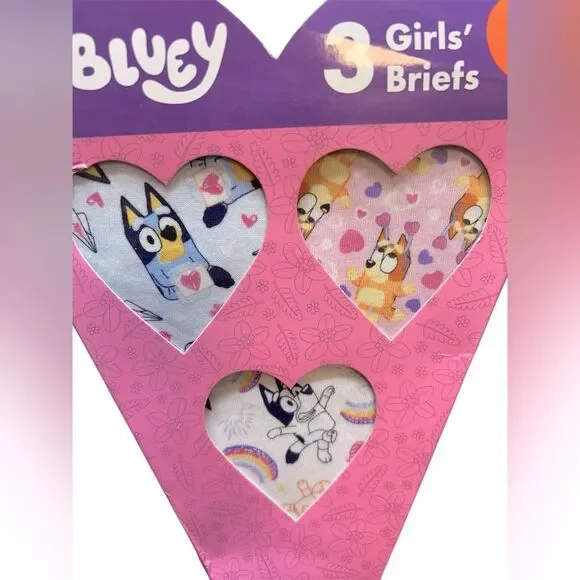 Childrens Character Valentine's Day Underwear Set, Bluey, size 4T - Picture 3 of 5